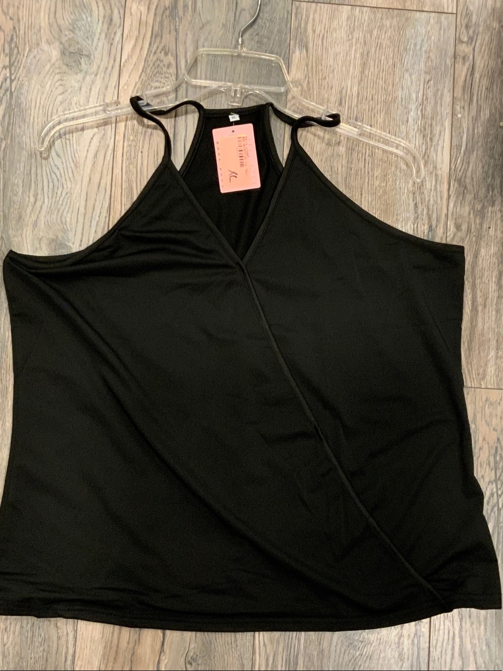 Aris Black Cold-Shoulder Tank Top